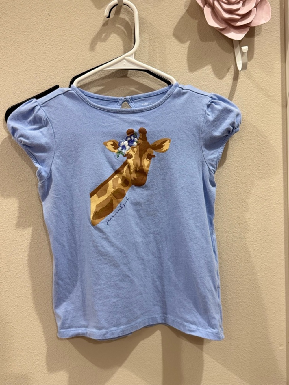 Janie and Jack Light Blue Giraffe Applique Tee